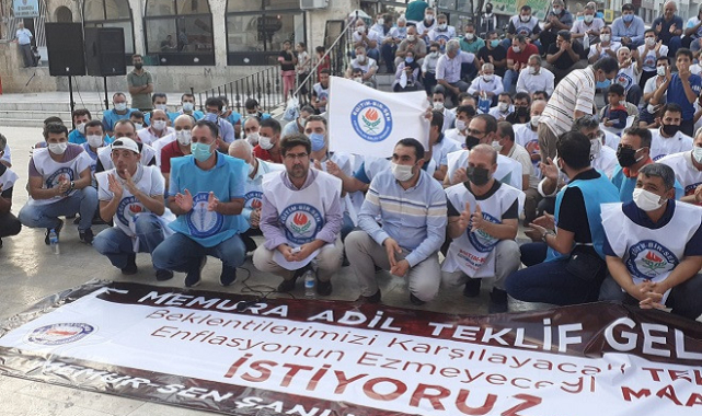 Şanlıurfa'da Memur-Sen'den 'zam teklifi' protestosu