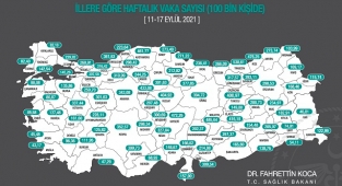 Bakan Koca yeni insidans haritasını paylaştı