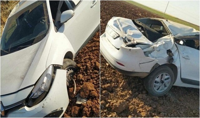 Şanlıurfa’da otomobil tarlaya uçtu!