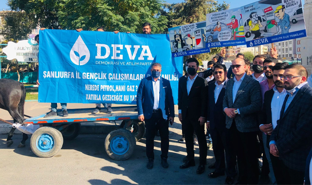 Şanlıurfa'da akaryakıt zamlarına at arabalı protesto