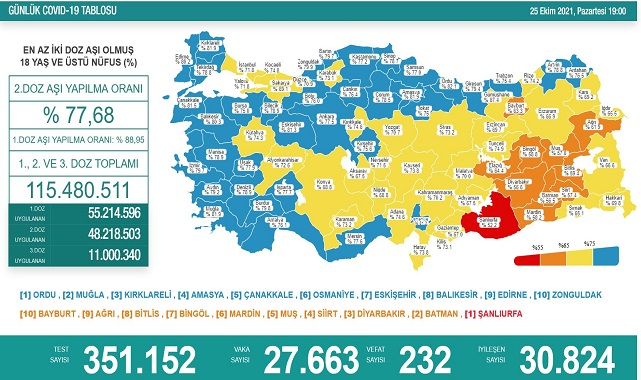Türkiye aşının ikinci dozunda yüzde 77,5’i geçti