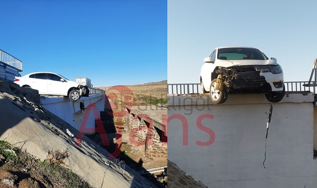 Siverek'te faciaya ramak kaldı! Köprüde asılı halde durdu