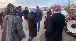 Ekinci ilçedeki yol açma çalışmalarını inceledi