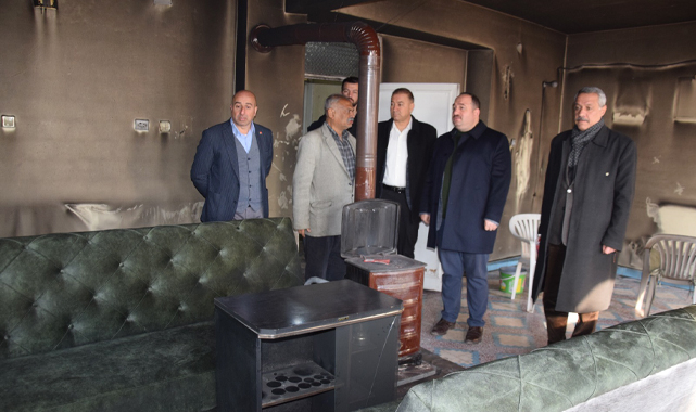 Viranşehir’de evi yanan aileye Ekinci‘den destek