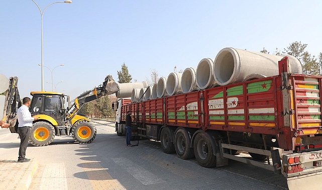 Harran'da yağmur suyu hattı döşeme çalışmaları devam ediyor