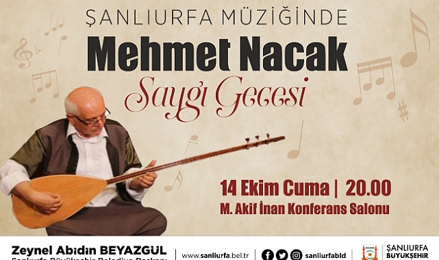 Büyükşehir Belediyesi Urfalı sanatçıya saygı gecesi yapacak