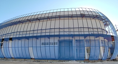 Şanlıurfa'da inşaatı devam eden bilim merkezi hızla yükseliyor