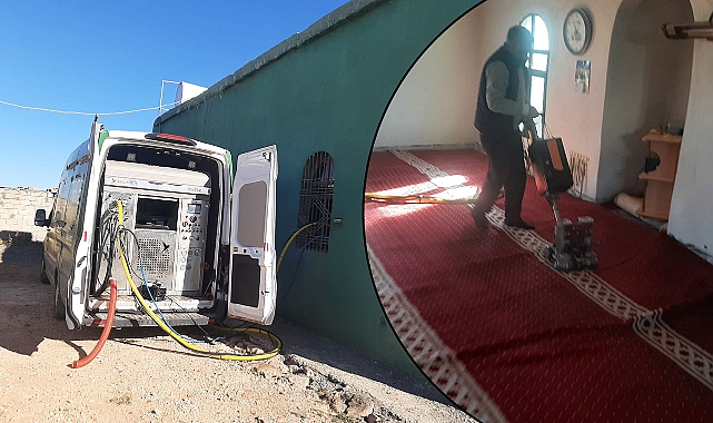 Viranşehir’de kırsal mahalle ibadethanelerinde temizlik çalışması