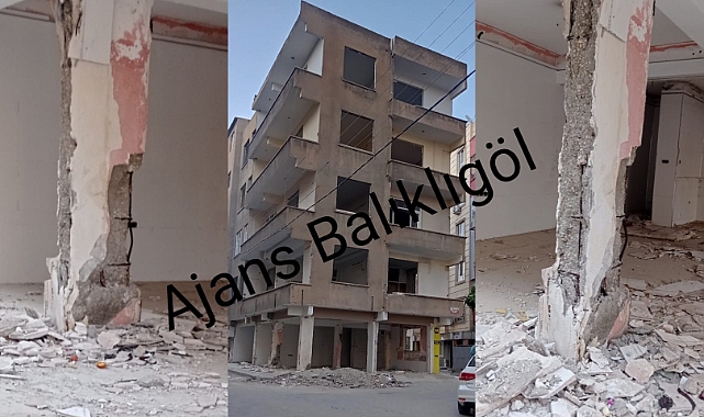 Urfa'da patlamış kolon üstünde duran bina ölüme davetiye çıkarıyor