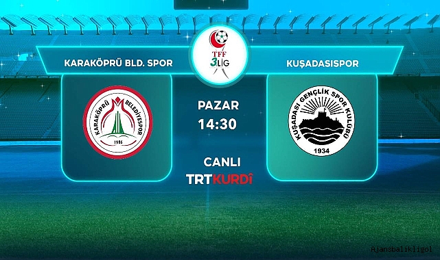 Karaköprü Belediyespor-Kuşadasıspor maçı TRT Kurdi'de canlı yayınlanacak