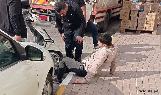 Yokuş aşağı inen motosiklet devrildi! 1 yaralı 