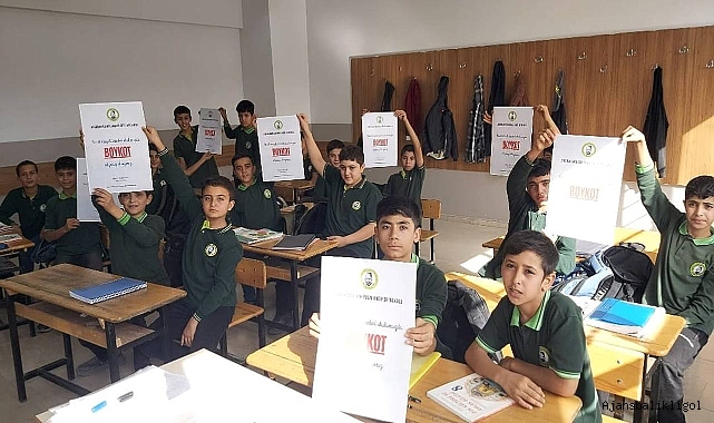 Urfalı öğrencilerden İsrail mallarına boykot çağrısı!