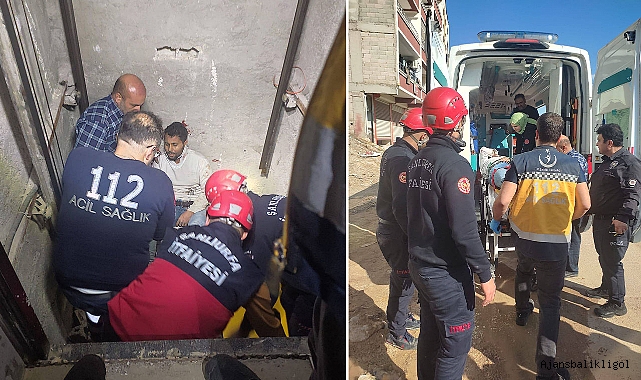 Asansör boşluğuna düşen şahsın imdadına itfaiye ekipleri yetişti
