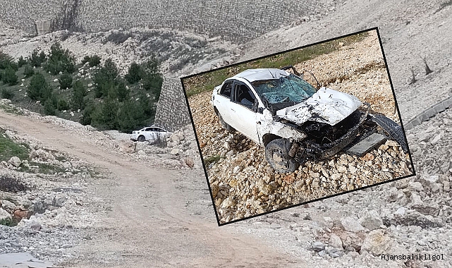 Urfa’da uçuruma yuvarlanan araçtan sağ kurtuldu!