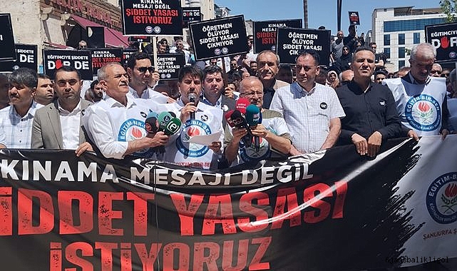 Şanlıurfa’da öğretmenlerden şiddete karşı iş bırakma eylemi