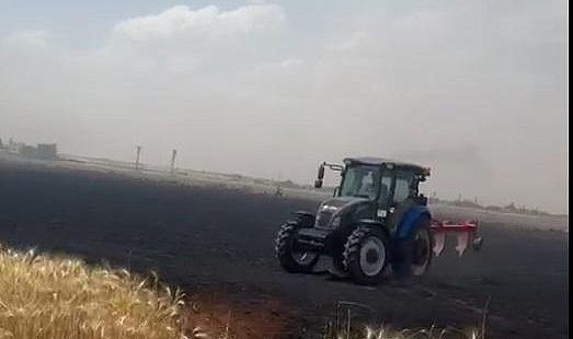 Urfa'da ekili arazi yanarak küle döndü