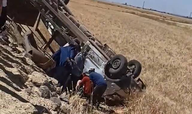 Urfa’da Kontrolden Çıkan Araç Şarampole Yuvarlandı! 