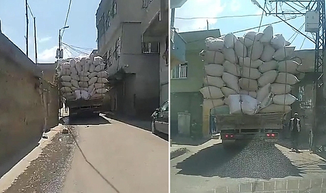 Urfa'da Saman Yüklü Kamyonlar Sokak Arasında Terör Estiriyor!