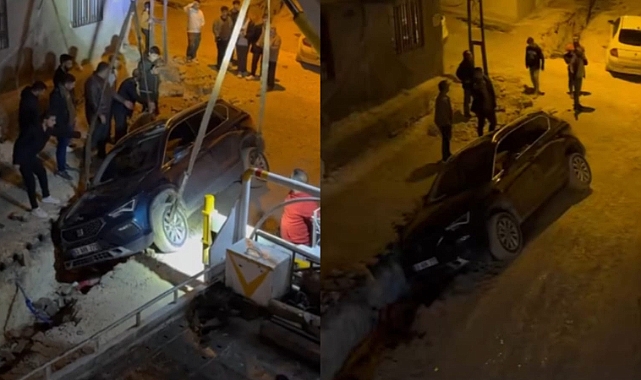 Urfa'da Kapatılmayan Çukura Araç Düştü