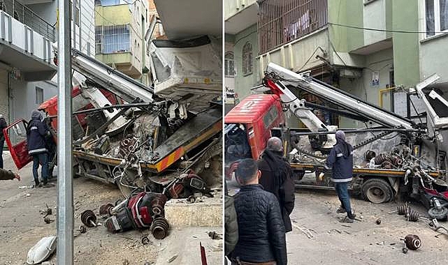 Şanlıurfa'da Boom Lift Dehşeti: Motosikleti Ezdi, Eve Çarparak Durdu 