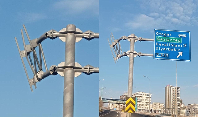 Şanlıurfa’da Kırılan Yön Tabelası Tehlike Saçıyor! 