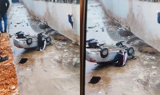 Urfa'da Kontrolden Çıkan Araç Dereye Düştü
