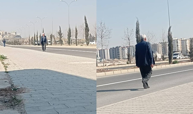 Kaldırım Yerine Karayolunda Yürüyen Adam Hayatını Tehlikeye Attı