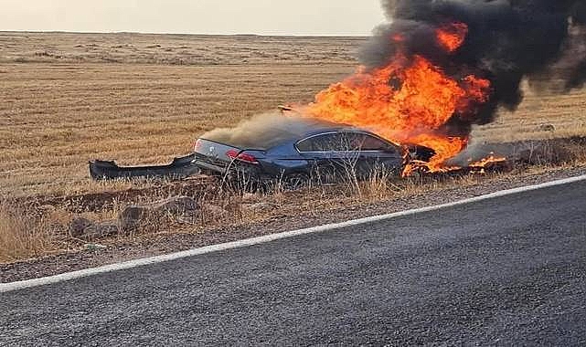 Viranşehir Yolunda Korkutan Kaza: Otomobil Alev Aldı!