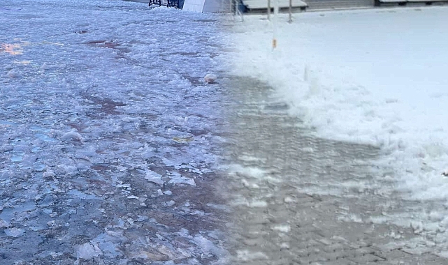 Okullar Tatil Edildi, Bahçeler Buz Pistine Döndü