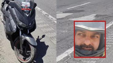 Urfa-Mardin Yolundaki Çukurlar Motosikletli Gezgini İsyan Ettirdi