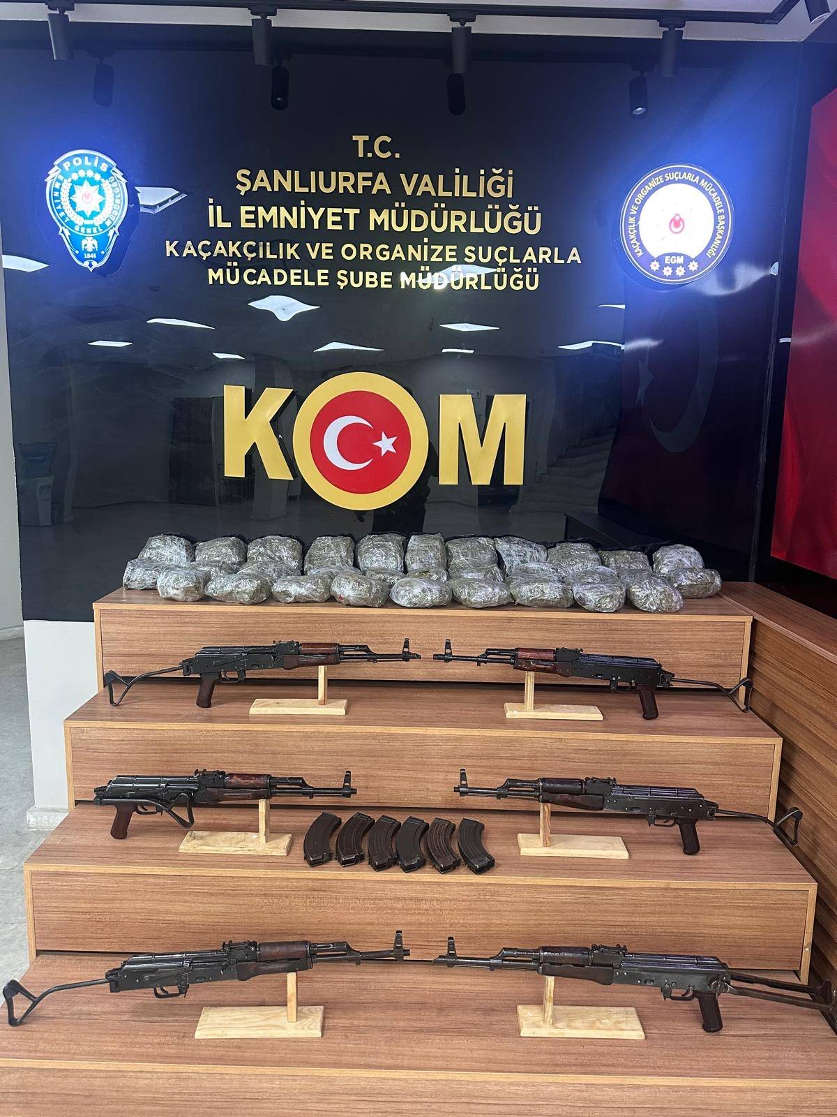 Urfa’da Uzun Namlulu Silahlar ve Kilolarca Madde Ele Geçirildi