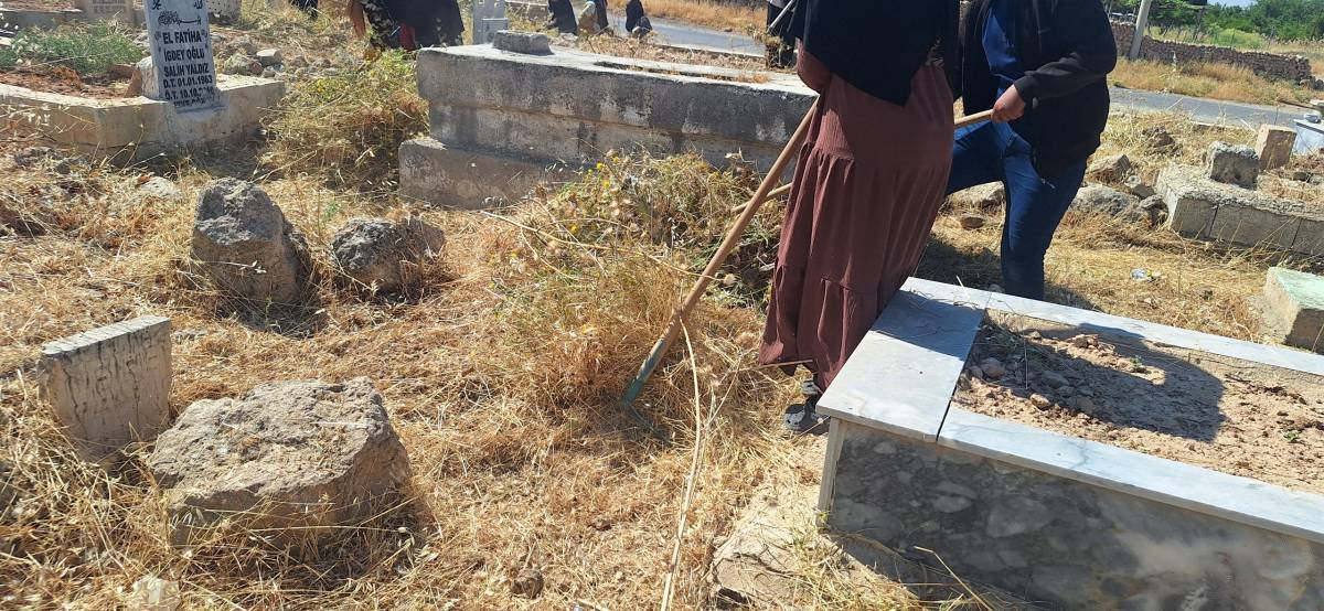 Harran'da Mezarlıklar Yabani Otlardan Temizleniyor